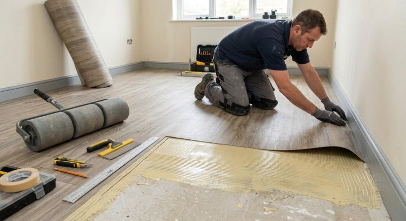 Sheet Linoleum Installation in Encinitas, CA